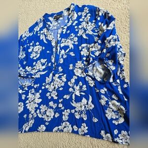 INC International 100% Rayon Floral Blouse